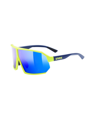 Sunglasses UVEX sportstyle 237, blue yellow matt, supervision mirror blue